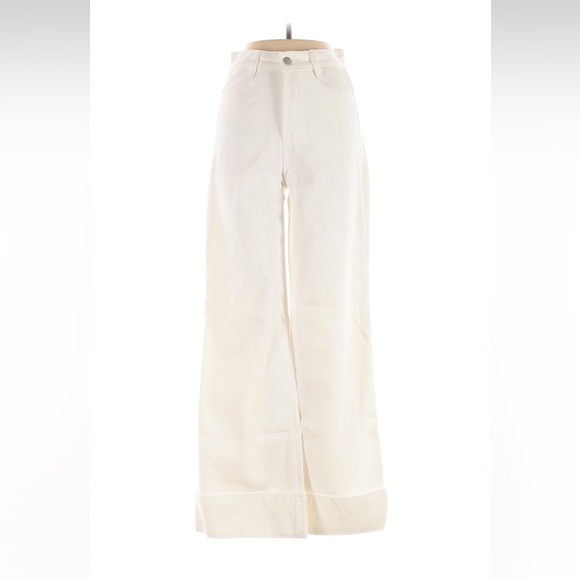 Wide-Leg cuffed jeans